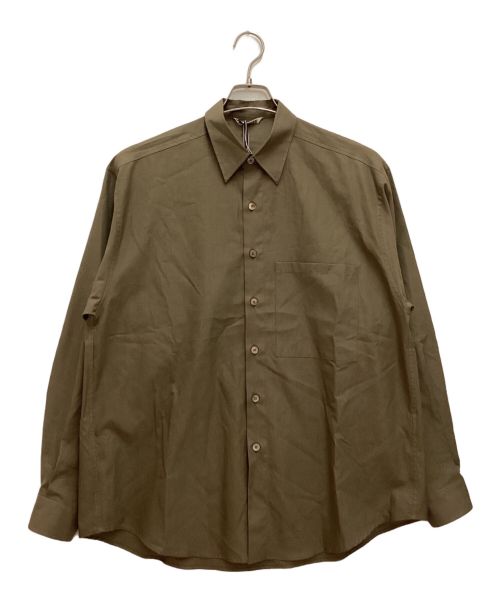 AURALEE（オーラリー）AURALEE (オーラリー) WASHED FINX TWILL BIG SHIRT / ウォッシュド フィンクス ツイル ビッグ シャツ カーキ サイズ:4 未使用品の古着・服飾アイテム