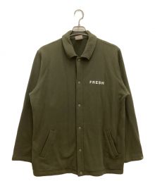 FreshService×LOOPWHEELER（フレッシュサービス×ループウィラー）の古着「Coach Jacket/ コーチジャケット　スウェット　バックロゴ」｜オリーブ