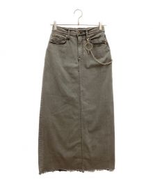 GOOD GRIEF!（グッドグリーフ）の古着「CUT OFF HEM DENIM LONG SKIRT / カットオフ ヘム デニム ロングスカート　L'appartement」｜ブラック