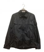 STONE ISLANDストーンアイランド）の古着「GARMENT DYED CRINKLEREPS OVERSHIRT JACKET　ナイロン　ガーメントダイ」｜ブラック