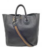 YOUNG & OLSEN The DRYGOODS STOREヤングアンドオルセン ザ ドライグッズストア）の古着「EMBOSSED LEATHER D TOTE / エンボス レザー D トート」｜ブラック