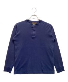 Eddie Bauer（エディーバウアー）の古着「古着ヘンリーネックカットソー　黒タグ後期　80S~90S」｜ネイビー