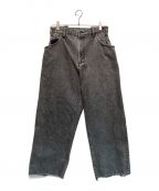 steinシュタイン）の古着「EX WIDE HOOKED DENIM JEANS/ワイドホックドデニムジーンズ」｜ブラック