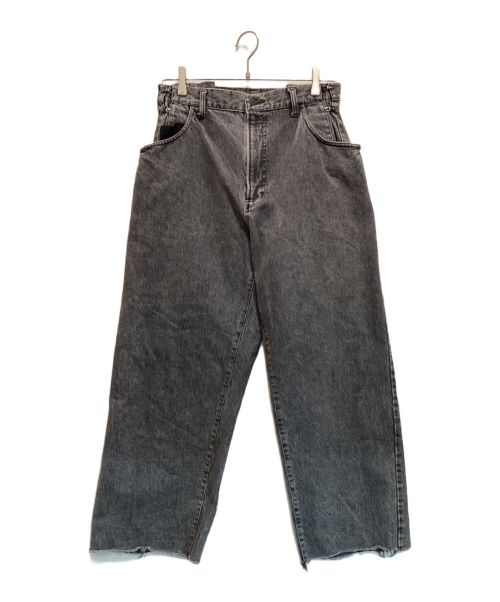 stein（シュタイン）stein (シュタイン) EX WIDE HOOKED DENIM JEANS/ワイドホックドデニムジーンズ ブラック サイズ:SIZE XSの古着・服飾アイテム