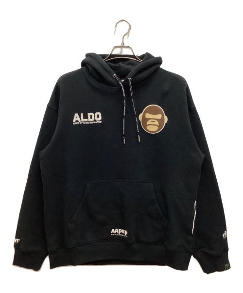 Aape BY A BATHING APE（エーエイプ バイ アベイシングエイプ）Aape BY A BATHING APE (エーエイプ バイ アベイシングエイプ) AAPE THEME HOODIE / AAPE テーマ フーディー　プルオーバーパーカー　ワッペン ブラック サイズ:Lの古着・服飾アイテム