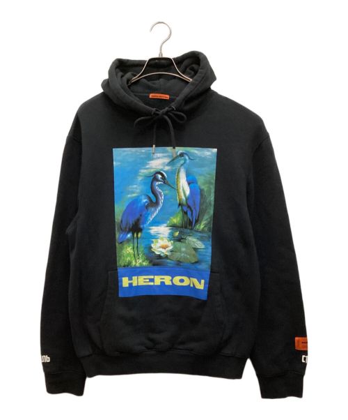 HERON PRESTON（ヘロンプレストン）HERON PRESTON (ヘロンプレストン) 19AW Hoodir プルオーバー パーカー ブラック サイズ:XSの古着・服飾アイテム