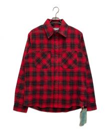 OFFWHITE（オフホワイト）の古着「STENCIL FLANNEL CHECK/ステンシル フランネル チェック」｜レッド