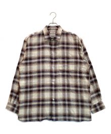 SUMARI（シュマリ）の古着「HERRINGBONE OMBRE SHIRT / ヘリンボーンオンブレシャツ　チェック　ネル」｜ベージュ