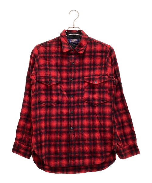 PENDLETON（ペンドルトン）PENDLETON (ペンドルトン) ヴィンテージオンブレチェックシャツ　ウール　50s レッド×ブラック サイズ:15 1/2の古着・服飾アイテム