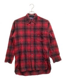 PENDLETON（ペンドルトン）の古着「オンブレチェックシャツ　ウール　50s」｜レッド