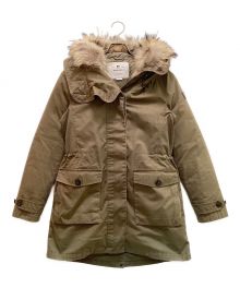 WOOLRICH（ウールリッチ）の古着「ファー付きスカーレットパーカー　モッズコート　ダウンジャケット　ファー　フーディ」｜オリーブ