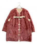 YOUNG & OLSEN The DRYGOODS STOREヤングアンドオルセン ザ ドライグッズストア）の古着「SWEDISH REVERSIBLE COAT / スウェーディッシュ リバーシブル コート　ノーカラー　ボア」｜ピンク