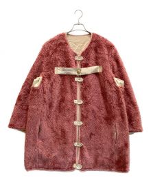 YOUNG & OLSEN The DRYGOODS STORE（ヤングアンドオルセン ザ ドライグッズストア）の古着「SWEDISH REVERSIBLE COAT / スウェーディッシュ リバーシブル コート　ノーカラー　ボア」｜ピンク