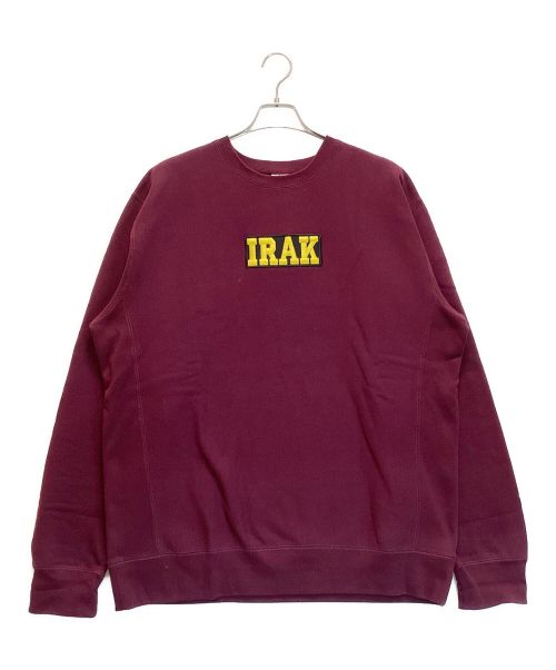 IRAK（アイラック）IRAK (アイラック) Box Logo Crewneck Sweatshirt / ボックスロゴ クルーネック スウェットシャツ ボルドー サイズ:XLの古着・服飾アイテム