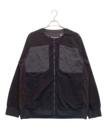 WHITE MOUNTAINEERING（ホワイトマウンテ二アニング）の古着「ZIPPED JACKET / ジップジャケット ノーカラー フリース」｜ブラック