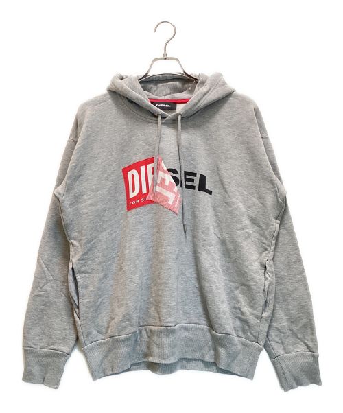 DIESEL（ディーゼル）DIESEL (ディーゼル) パーカー　ロゴ　プルオーバー グレー サイズ:Sの古着・服飾アイテム