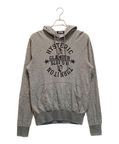 Hysteric Glamour（ヒステリックグラマー）Hysteric Glamour (ヒステリックグラマー) ガールロゴライトウェイトスウェットパーカー グレー サイズ:Mの古着・服飾アイテム