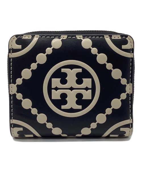 TORY BURCH（トリーバーチ）TORY BURCH (トリーバーチ) ミニウォレット　2つ折り財布　総柄 ブラックの古着・服飾アイテム