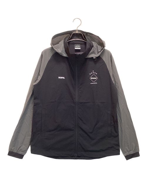 F.C.R.B.（エフシーアールビー）F.C.R.B. (エフシーアールビー) STRETCH LIGHT WEIGHT HOODED BLOUSON ブラック×グレー サイズ:Lの古着・服飾アイテム