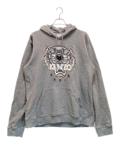 KENZO（ケンゾー）KENZO (ケンゾー) Tiger Hoodie / タイガーフーディー 刺繍パーカー グレー サイズ:XXLの古着・服飾アイテム