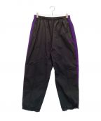 Needles×DC SHOEニードルズ×ディーシーシュ）の古着「TRACK PANT-POLY RIPSTOP / トラックパンツ ポリ リップストップ」｜ブラック×パープル