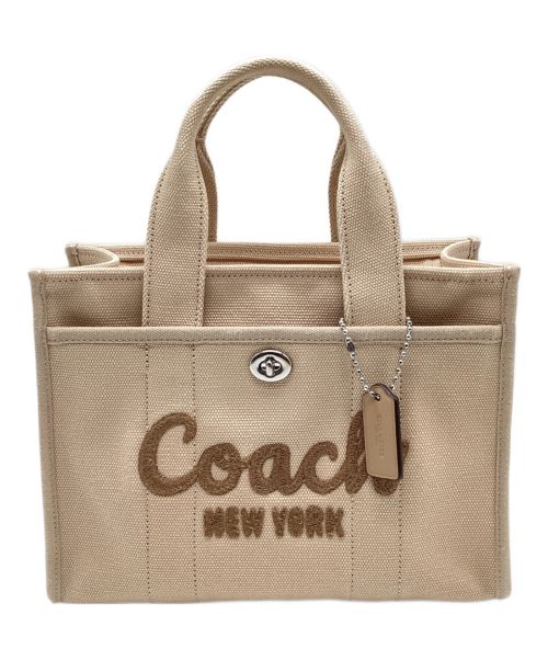 COACH（コーチ）COACH (コーチ) カーゴ トート 26　ハンドバッグ　ショルダーバッグ　2WAY　ロゴ刺繍 ベージュの古着・服飾アイテム