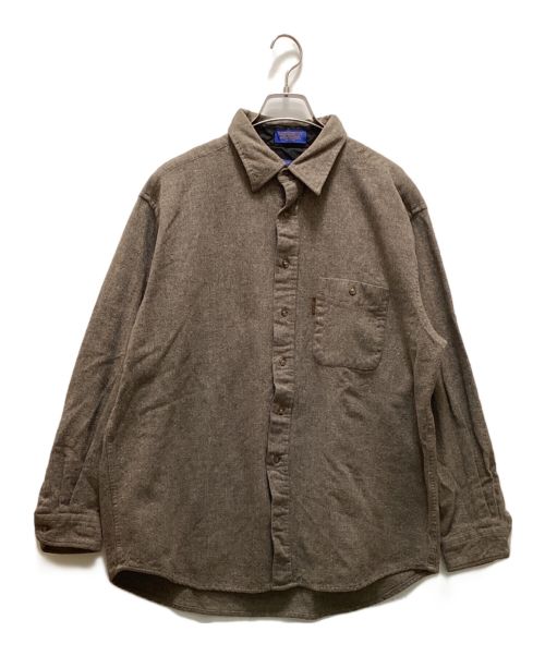 PENDLETON（ペンドルトン）PENDLETON (ペンドルトン) エルボーパッチウールシャツ ブラウン サイズ:XLの古着・服飾アイテム