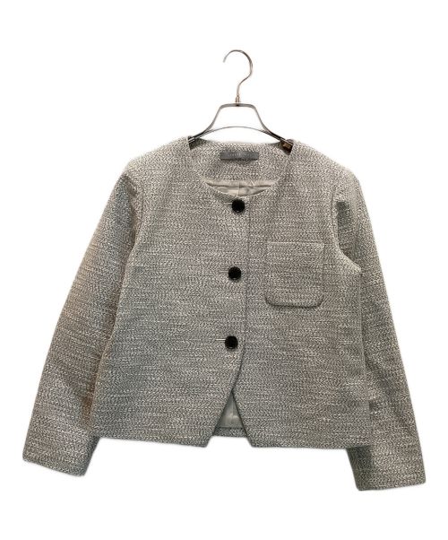 theory luxe（セオリーリュクス）theory luxe (セオリーリュクス) ノーカラージャケット グレー サイズ:Lの古着・服飾アイテム