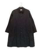 ATONエイトン）の古着「NIDOM SILK LINEN BALMACAAN COAT / シルク リネン バルマカーン コート」｜ブラック