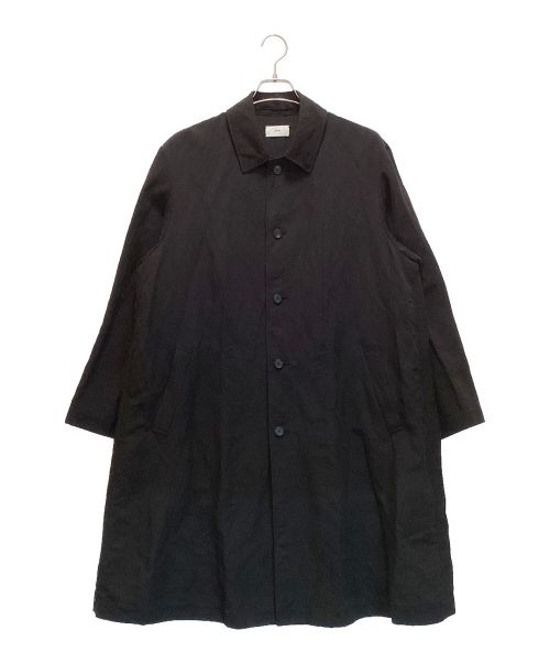 ATON（エイトン）ATON (エイトン) NIDOM SILK LINEN BALMACAAN COAT / シルク リネン バルマカーン コート ブラック サイズ:02の古着・服飾アイテム