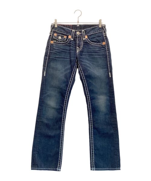 TRUE RELIGION（トゥルー レリジョン）TRUE RELIGION (トゥルー レリジョン) ローライズデニムパンツ　ステッチ　フラップポケット　USA製 インディゴ サイズ:28の古着・服飾アイテム