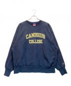 Championチャンピオン）の古着「古着カレッジスウェット　良フェード　CANISIUS COLLEGE」｜ネイビー