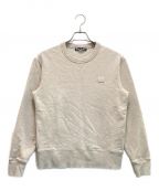 Acne studiosアクネ ストゥディオス）の古着「Fairview Face Patch Crew Neck Sweatshirt / フェアビュー フェイスパッチ クルーネック スウェットシャツ」｜ベージュ