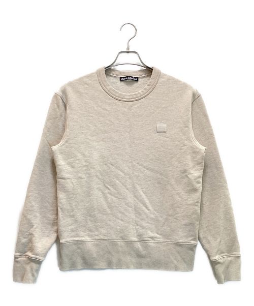 Acne studios（アクネ ストゥディオス）ACNE STUDIOS (アクネ ストゥディオス) Fairview Face Patch Crew Neck Sweatshirt / フェアビュー フェイスパッチ クルーネック スウェットシャツ ベージュ サイズ:XSの古着・服飾アイテム