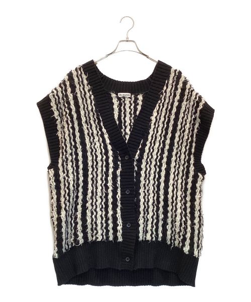 rito structure（リト ストラクチャー）rito structure (リト ストラクチャー) INLAY KNIT VEST / インレイニットベスト ホワイト×ブラック サイズ:2の古着・服飾アイテム