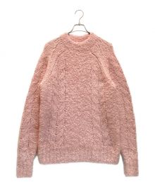 CINOH（チノ）の古着「ALPACA RAGLAN BOTTLE NECK KNIT / アルパカラグランボトルネックニット」｜ピンク