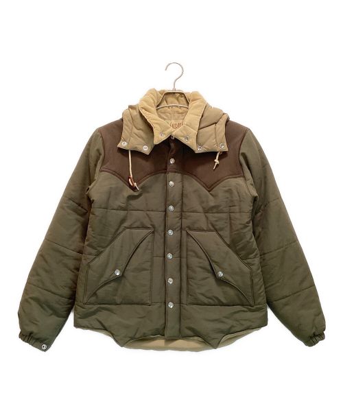 SUGER CANE（シュガーケーン）SUGER CANE (シュガーケーン) PADDING JACKET / パディングジャケット　コットン　ナイロン　切替　フーディ オリーブ サイズ:Lの古着・服飾アイテム