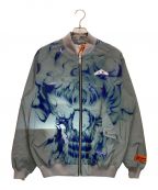 HERON PRESTONヘロンプレストン）の古着「BOMBER JKT SKULL REFLEX」｜グレー