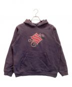 stussyステューシー）の古着「Sロゴプリントパーカー OLD STUSSY」｜ネイビー