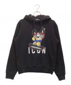 DSQUARED2ディースクエアード）の古着「ICON HOODIE CIRO / アイコン フーディ チロ プルオーバーパーカー」｜ブラック