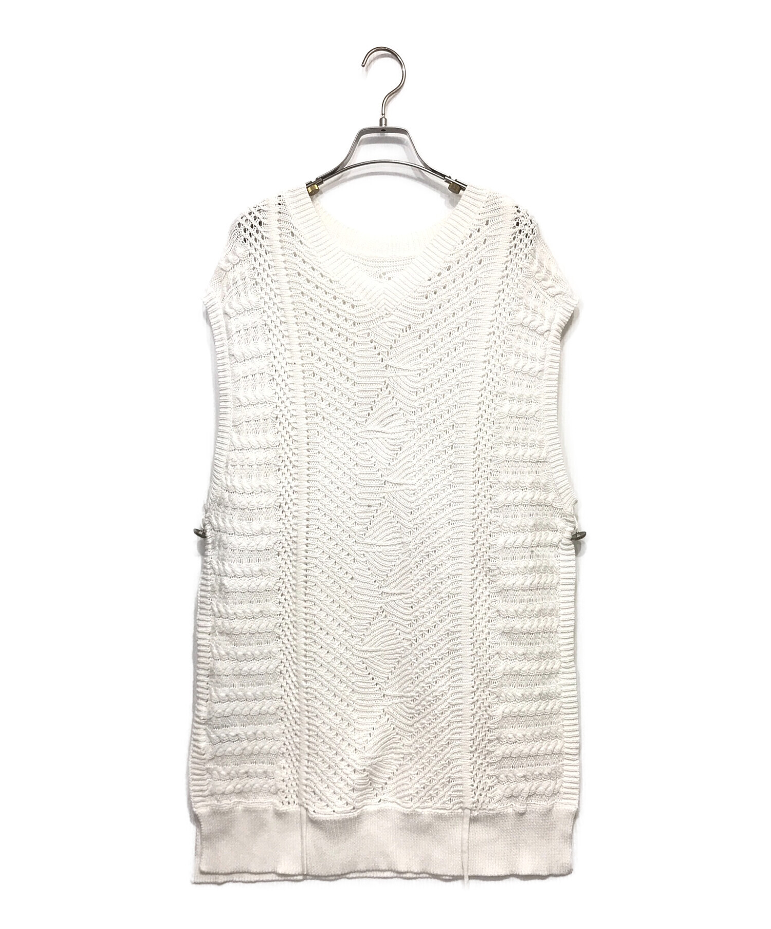 美品！AMERI SHOULDER RIB KNIT VEST ダークブラウンF トップス ベスト