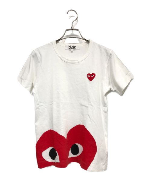 PLAY COMME des GARCONS（プレイ コムデギャルソン）PLAY COMME des GARCONS (プレイ コムデギャルソン) レッド・ハートプリントTシャツ ホワイト サイズ:SIZE Sの古着・服飾アイテム