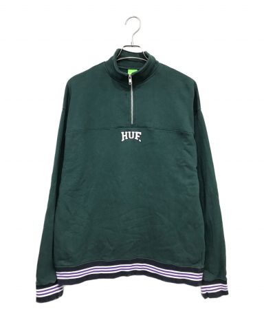 【中古・古着通販】HUF (ハフ) ハーフジップロゴスウェット 