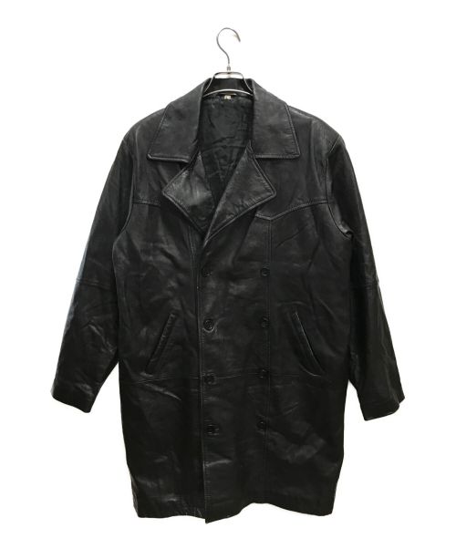 USED（ユーズド）USED (ユーズド) USEDダブルレザーコート ブラック サイズ:Ｌの古着・服飾アイテム