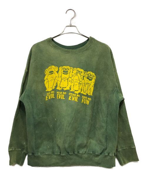 BOWWOW（バウワウ）BOWWOW (バウワウ) FOUR WISE MONKEYS SWEAT SHIRTS スウェット グリーン サイズ:Lの古着・服飾アイテム