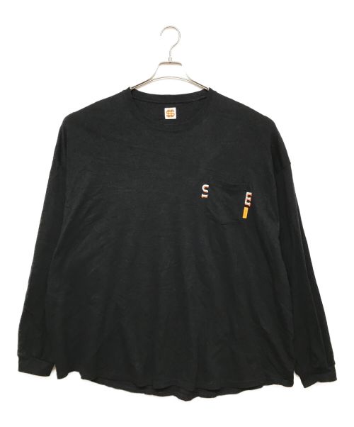 SEESEE（シーシー）SEESEE (シーシー) URBAN RESEARCH (アーバンリサーチ) SUPER BIG ROUND LONG-SLEEVE PK TEE ブラック サイズ:XLの古着・服飾アイテム