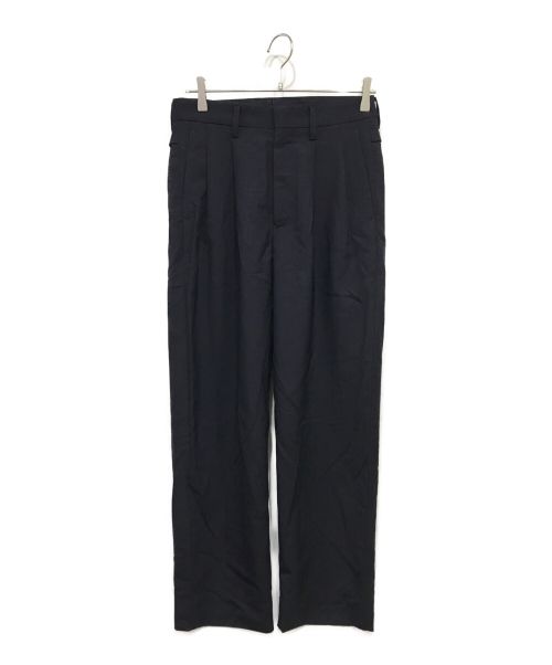 URU（ウル）URU (ウル) WOOL TROPICAL - 2 TUCK PANTS　ウールトロピカル2タックパンツ ネイビー サイズ:1の古着・服飾アイテム