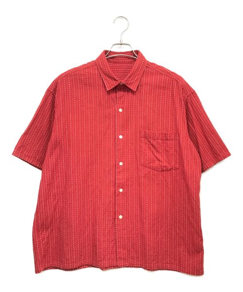 Porter Classic（ポータークラシック）Porter Classic (ポータークラシック) Happy Red Short Sleeve Shirt　半袖シャツ レッド サイズ:2の古着・服飾アイテム