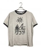 SASQUATCHfabrix.サスクワッチファブリックス）の古着「“JAH LION” H/S TRIM T-SHIRT」｜グレー