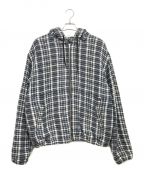 stussyステューシー）の古着「FLANNEL WORK JACKET」｜ブルー×ホワイト